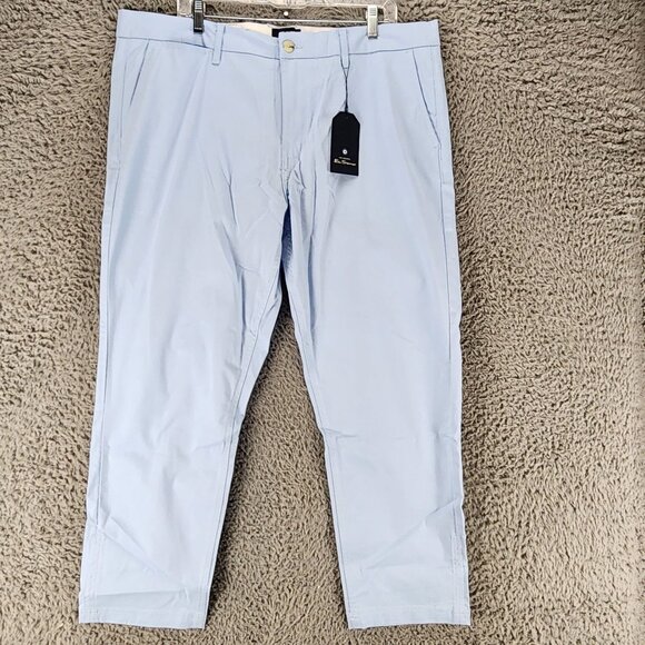 Ben Sherman Pants Mens 38x30 Light Blue Stretch High Rise Straight Fit *NWT* - Picture 1 of 16